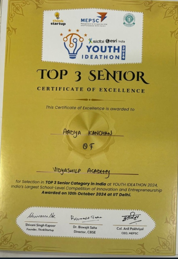 Top 3 Senior Category - Youth Ideathon 2024