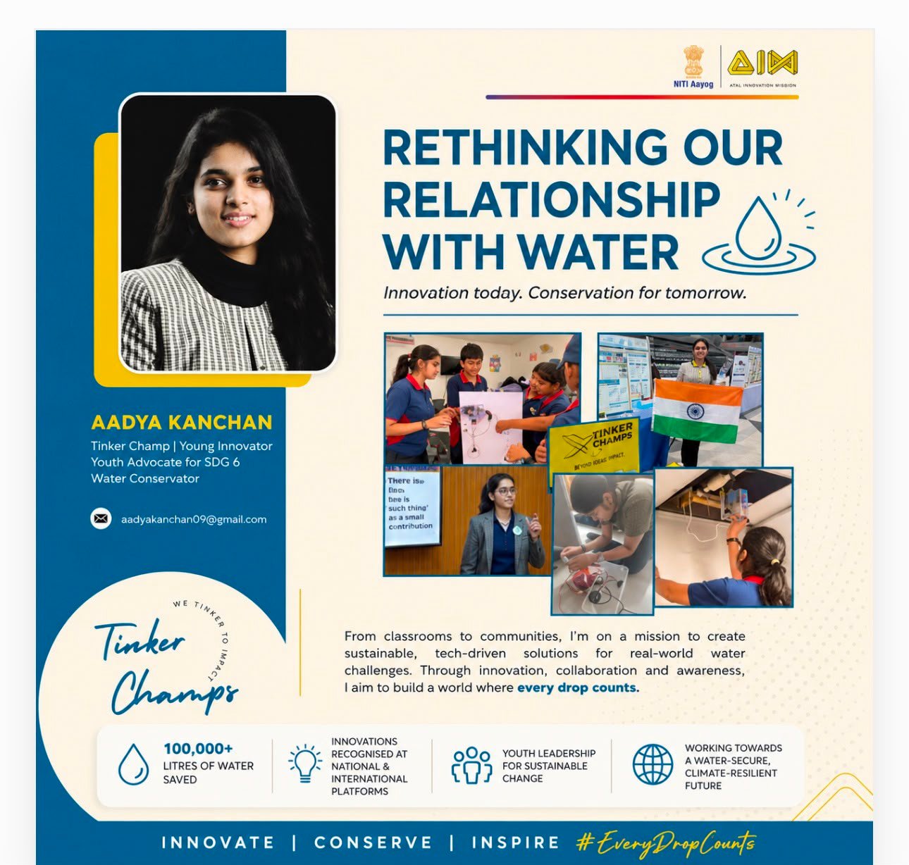 Atal Tinkering Lab Tinker Champs feature on Aadya Kanchan and NIRI